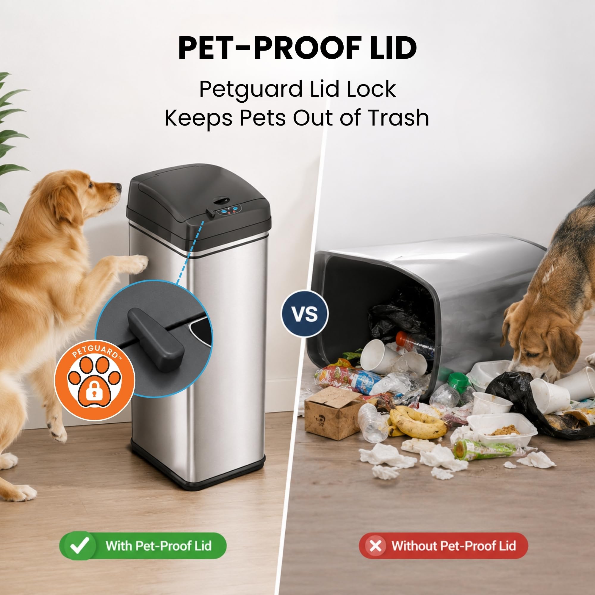 iTouchless fingerprint-proof stainless finish resisting smudges for clean look