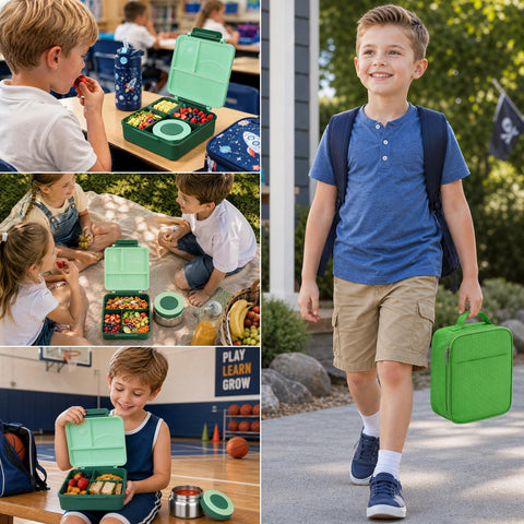 Itslife lunch set in backpack lifestyle shot for school-ready convenience
