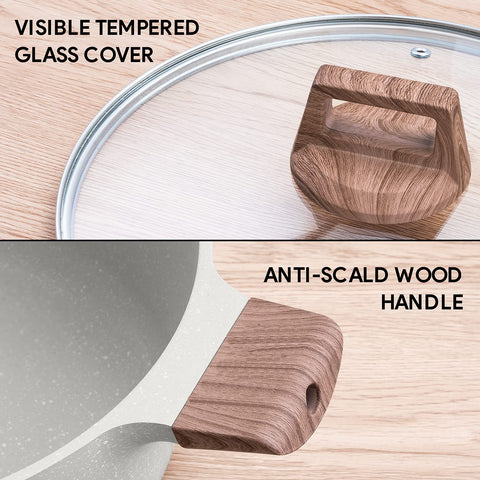 ITSMILLERS tempered glass lid with steam vent for controlled cooking and easy monitoring