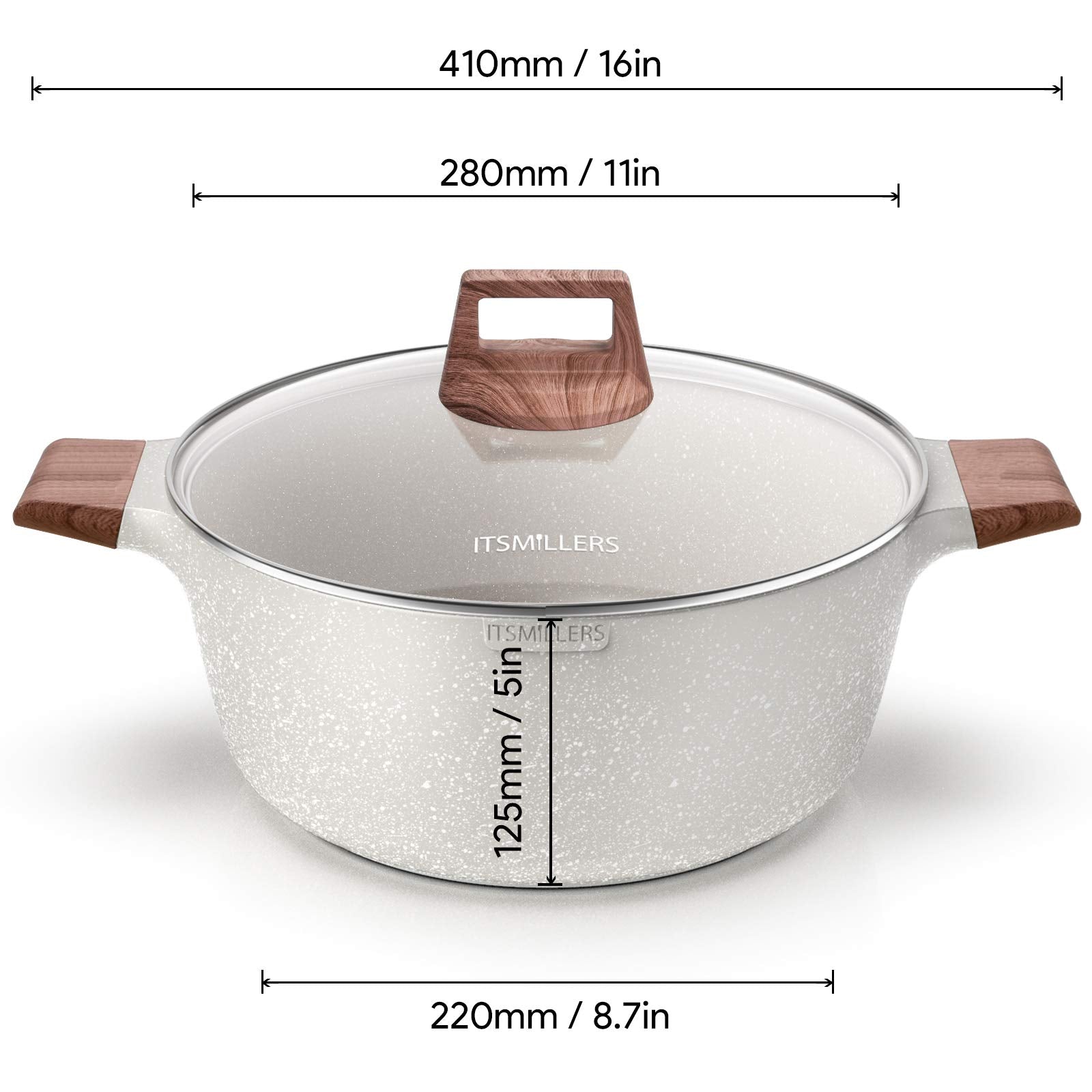 ITSMILLERS pot on an induction cooktop demonstrating fast, even heat transfer