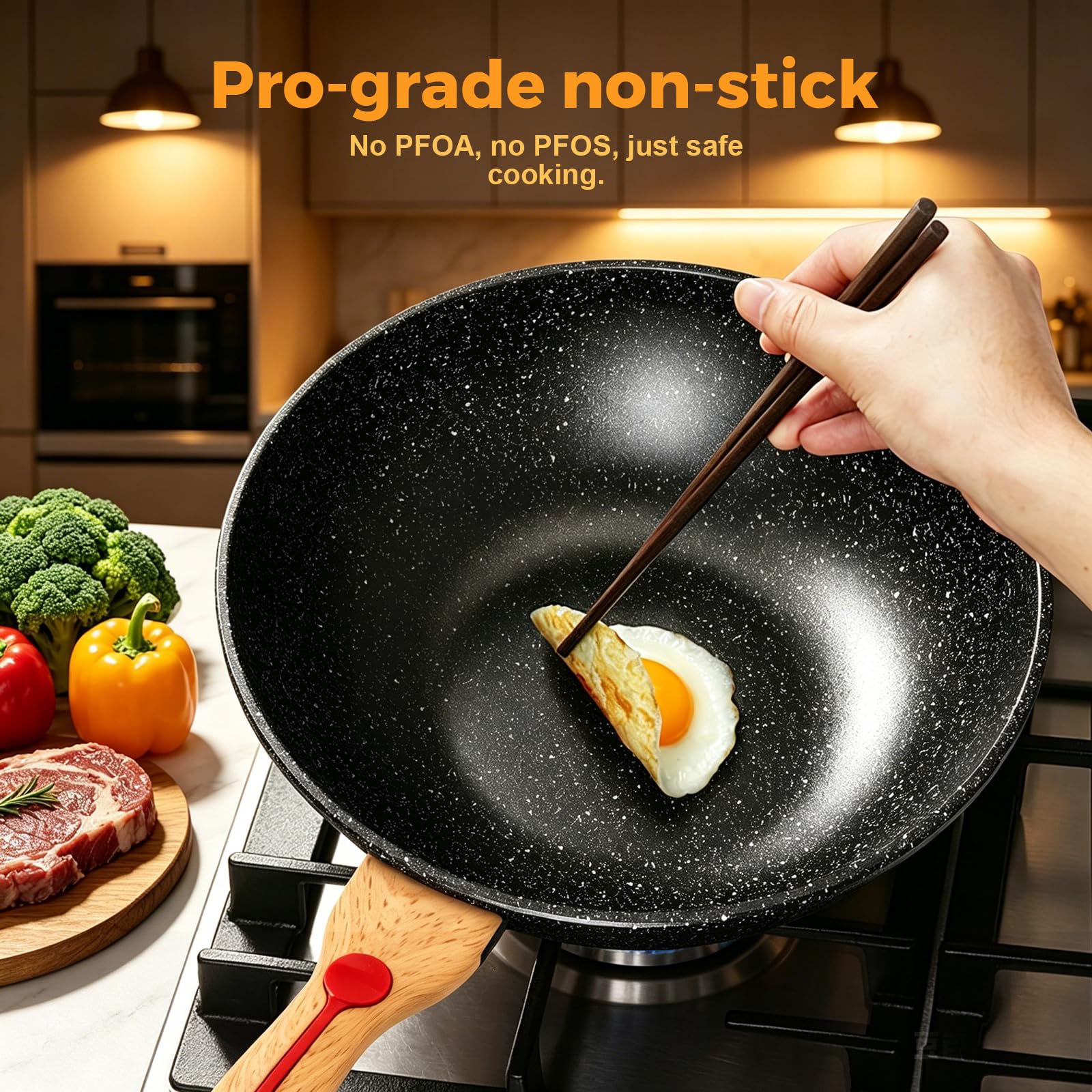 ITSMILLERS ergonomic handle with spatula showing comfortable grip and safe maneuvering
