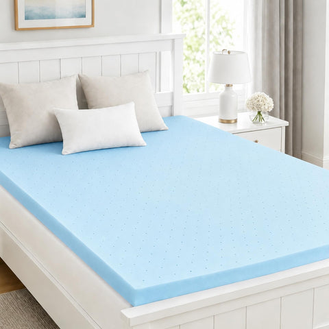 IULULU folded topper illustrating convenient storage and portability