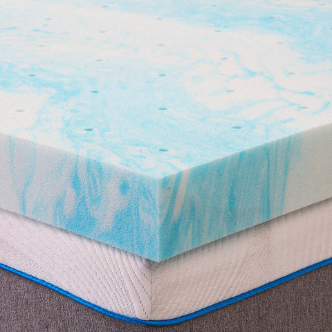 IULULU topper on bed in bedroom showing improved sleep comfort and style
