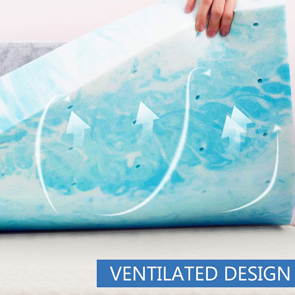 IULULU topper on full mattress in bedroom demonstrating softer sleep surface