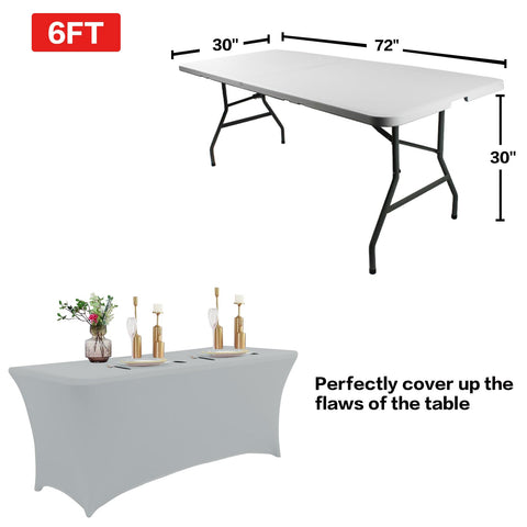 IVAPUPU covered 6ft table used at buffet showcasing professional presentation and protection