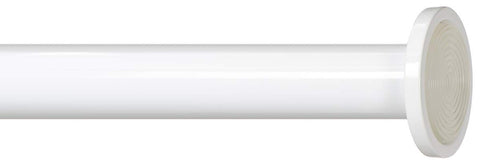 Ivilon rod installed with shower curtain, demonstrates rustproof bathroom use