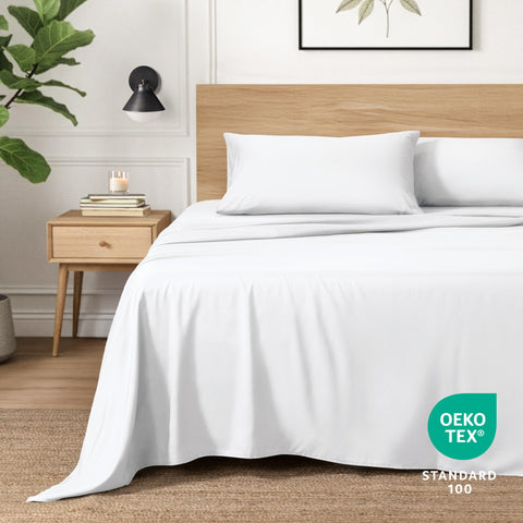 Ivy Union fitted sheet close-up showing deep 15-inch pocket for secure fit