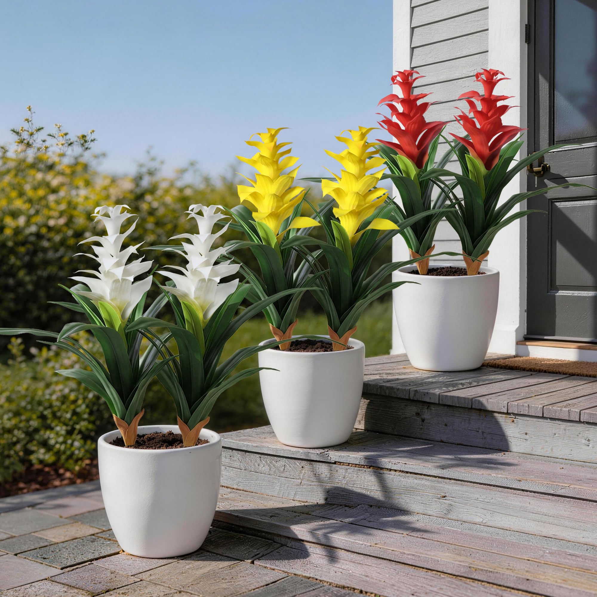 Ivydale bromeliads used as event centerpiece offering durable decor