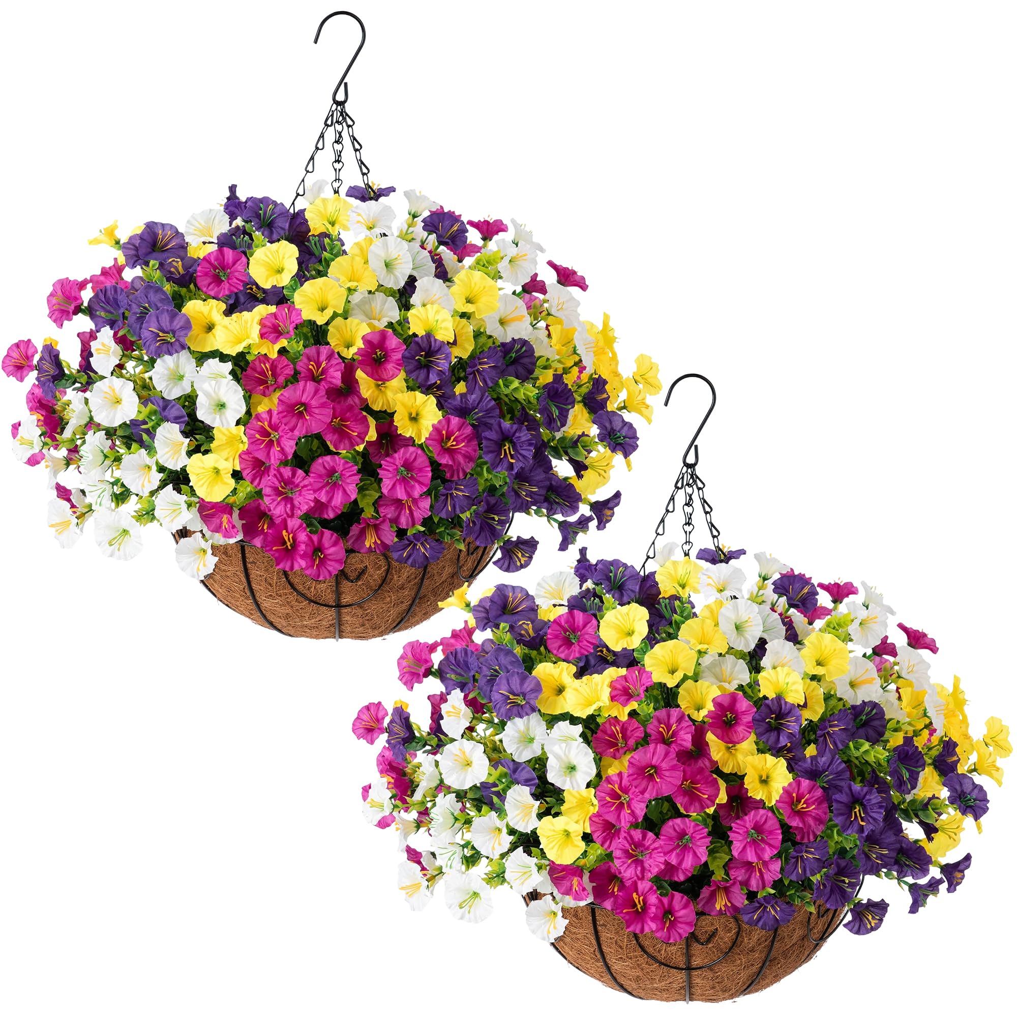 Ivydale front view of hanging baskets showing full cascading blooms and curb appeal