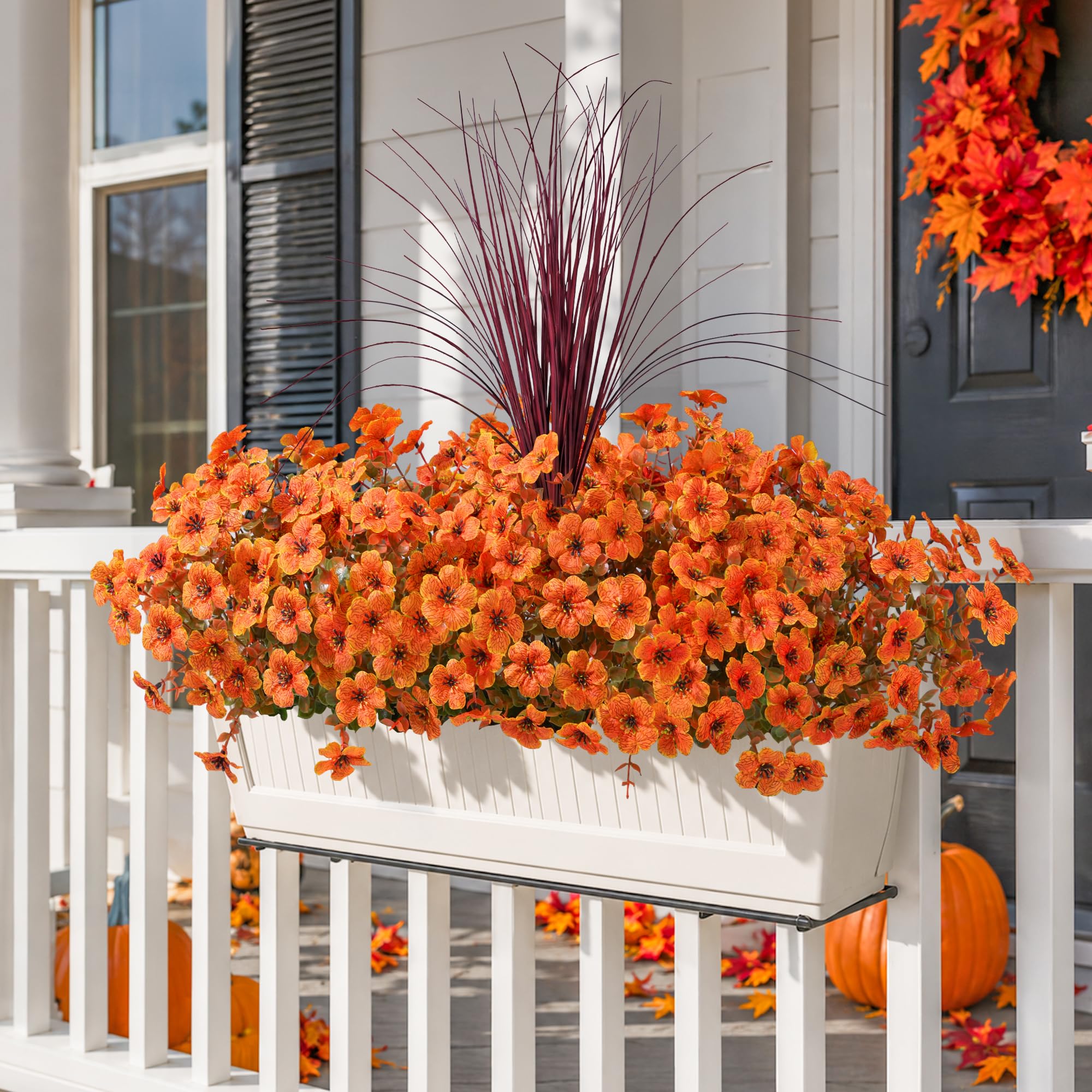 Ivydale hanging basket on balcony showing weatherproof styling and low maintenance benefit