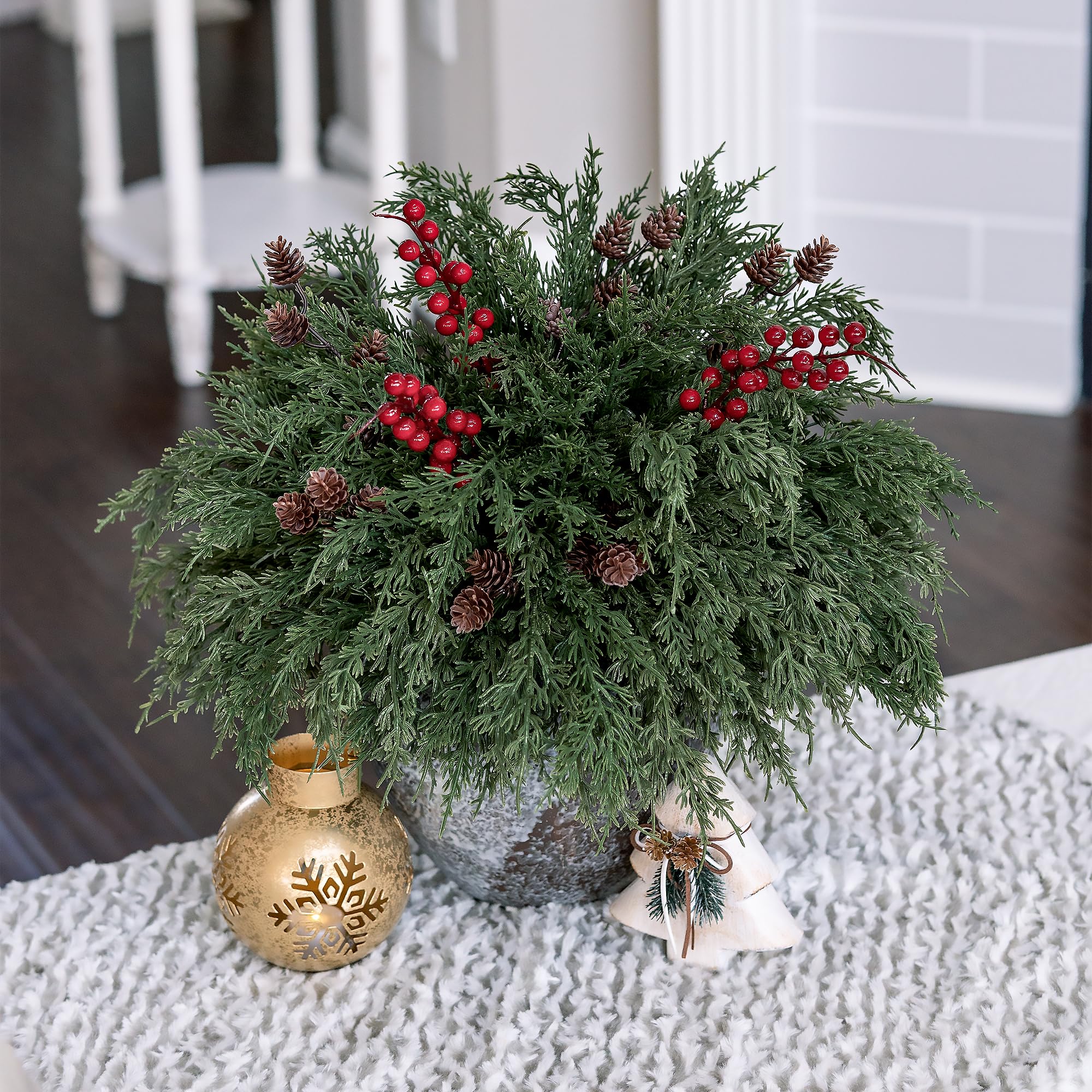 Ivydale holiday mantel display with stems demonstrating cohesive decor benefit