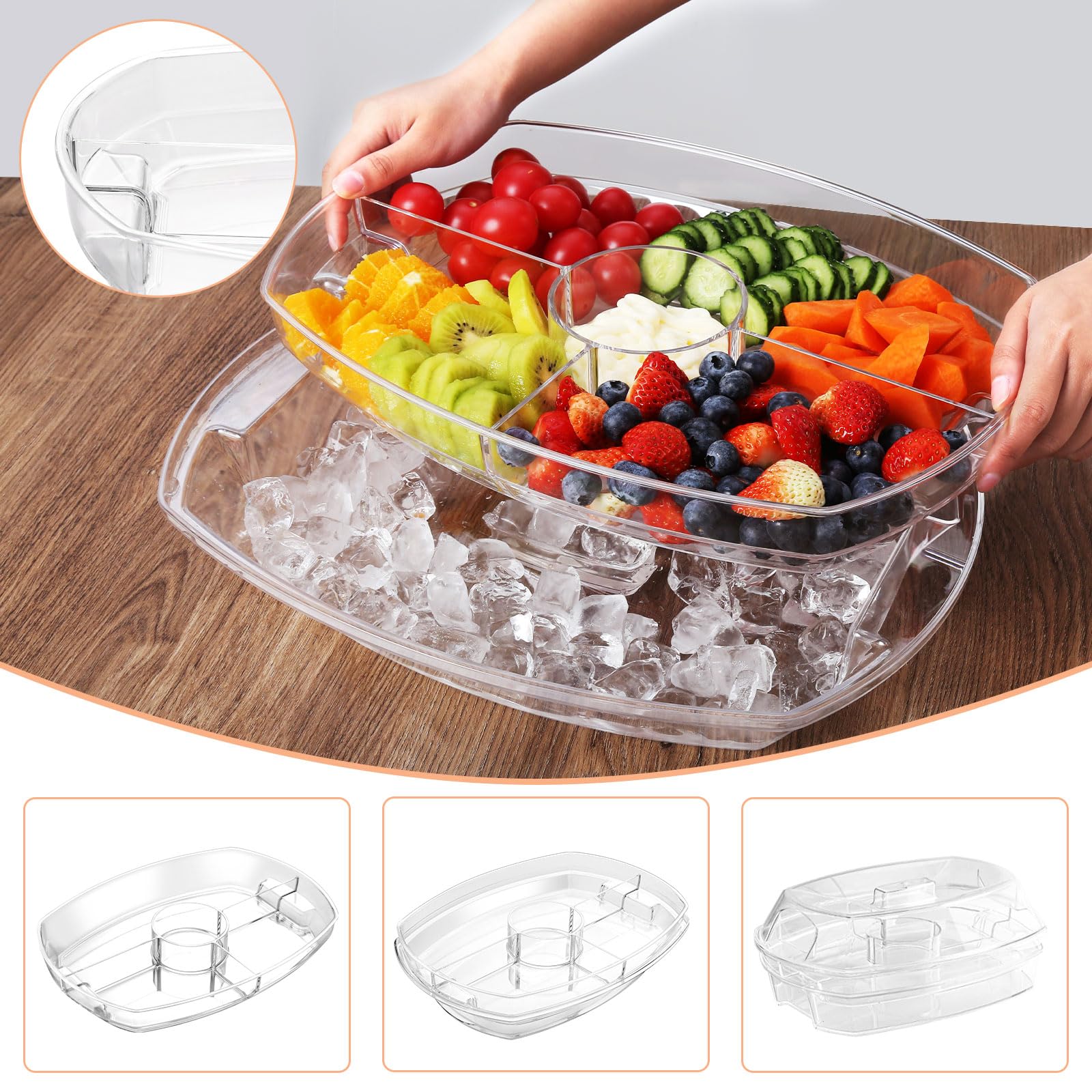 IVYHOME closed tray top view with lid that protects and displays food
