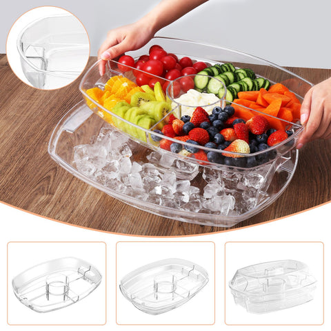 IVYHOME closed tray top view with lid that protects and displays food