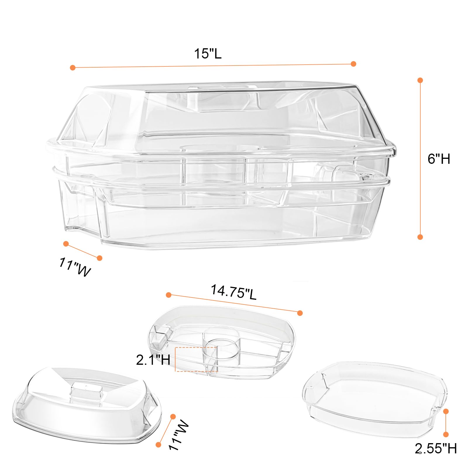 IVYHOME tray in use with shrimp cocktail keeping seafood chilled