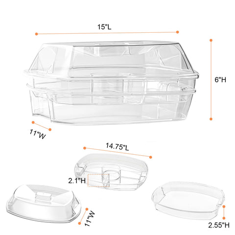 IVYHOME tray in use with shrimp cocktail keeping seafood chilled
