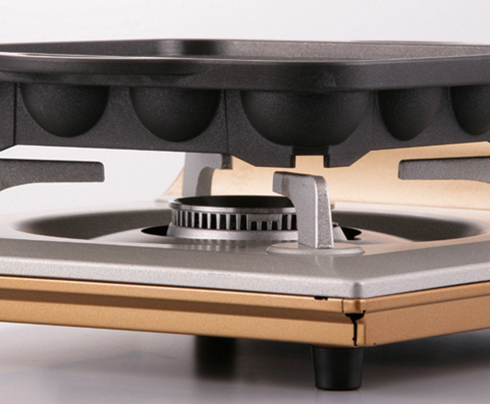 Iwatani close-up of round molds highlighting nonstick surface for easy release
