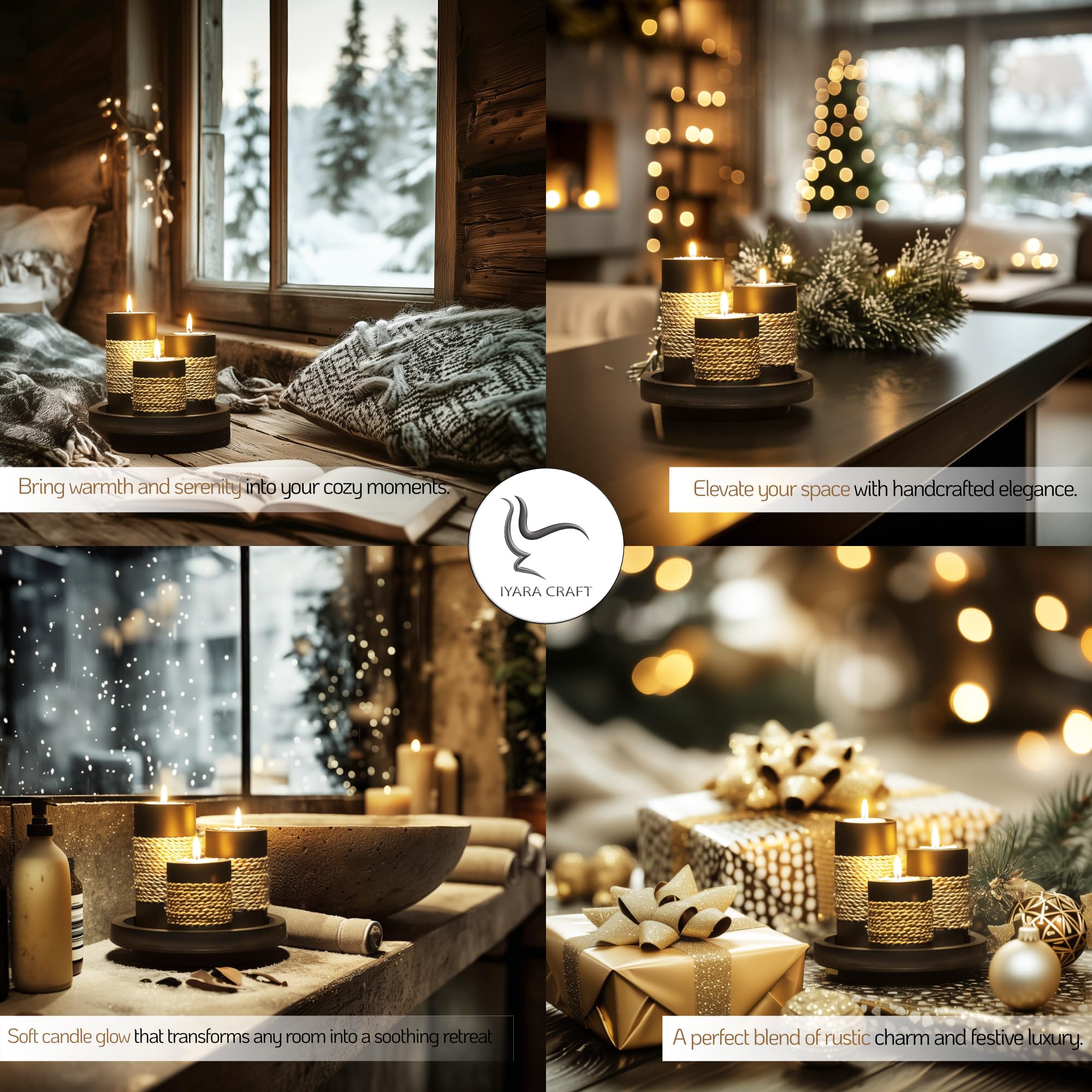 IYARA CRAFT styled in living room adding farmhouse warmth and contrast