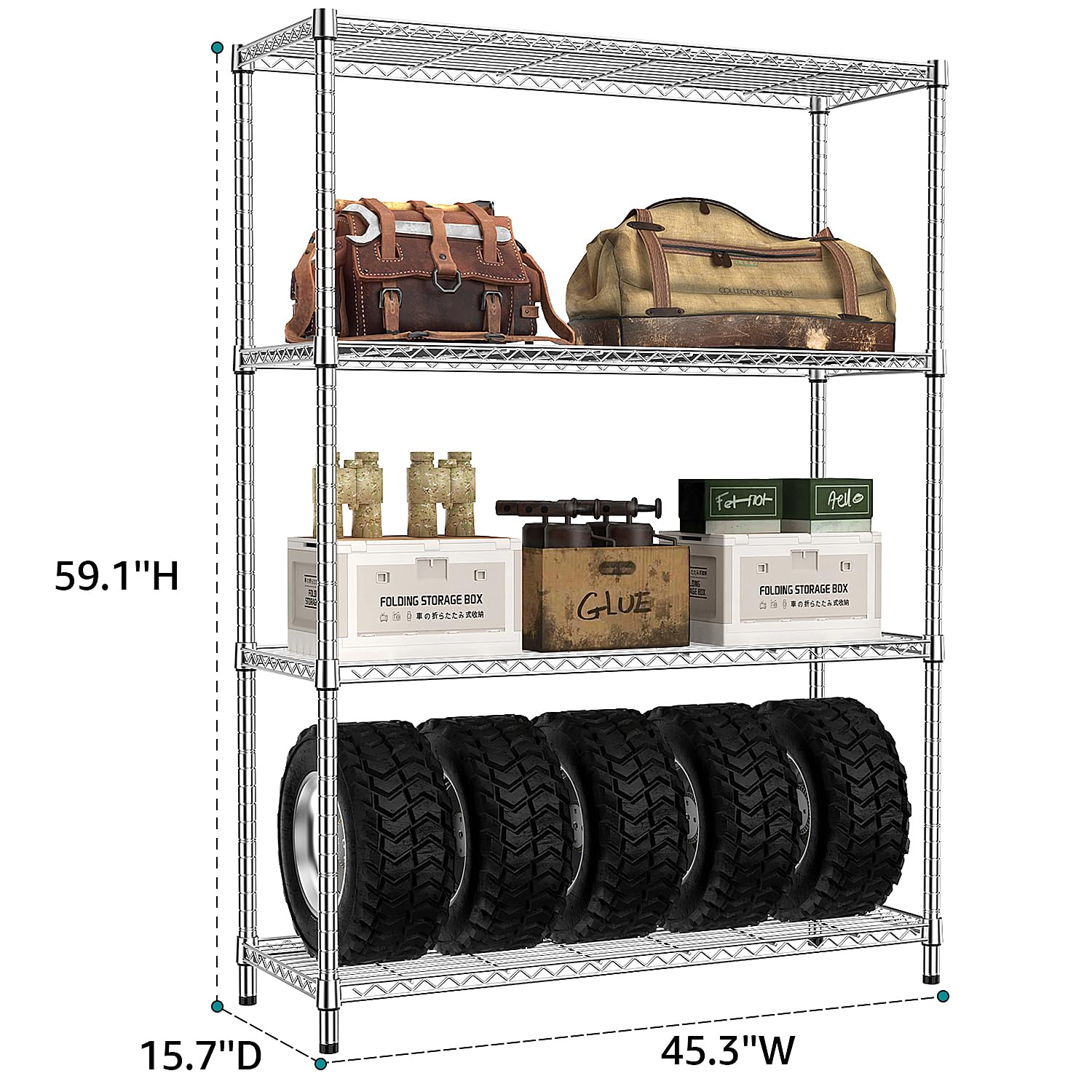 IZEUK shelving in kitchen holding appliances for tidy counter-free benefit