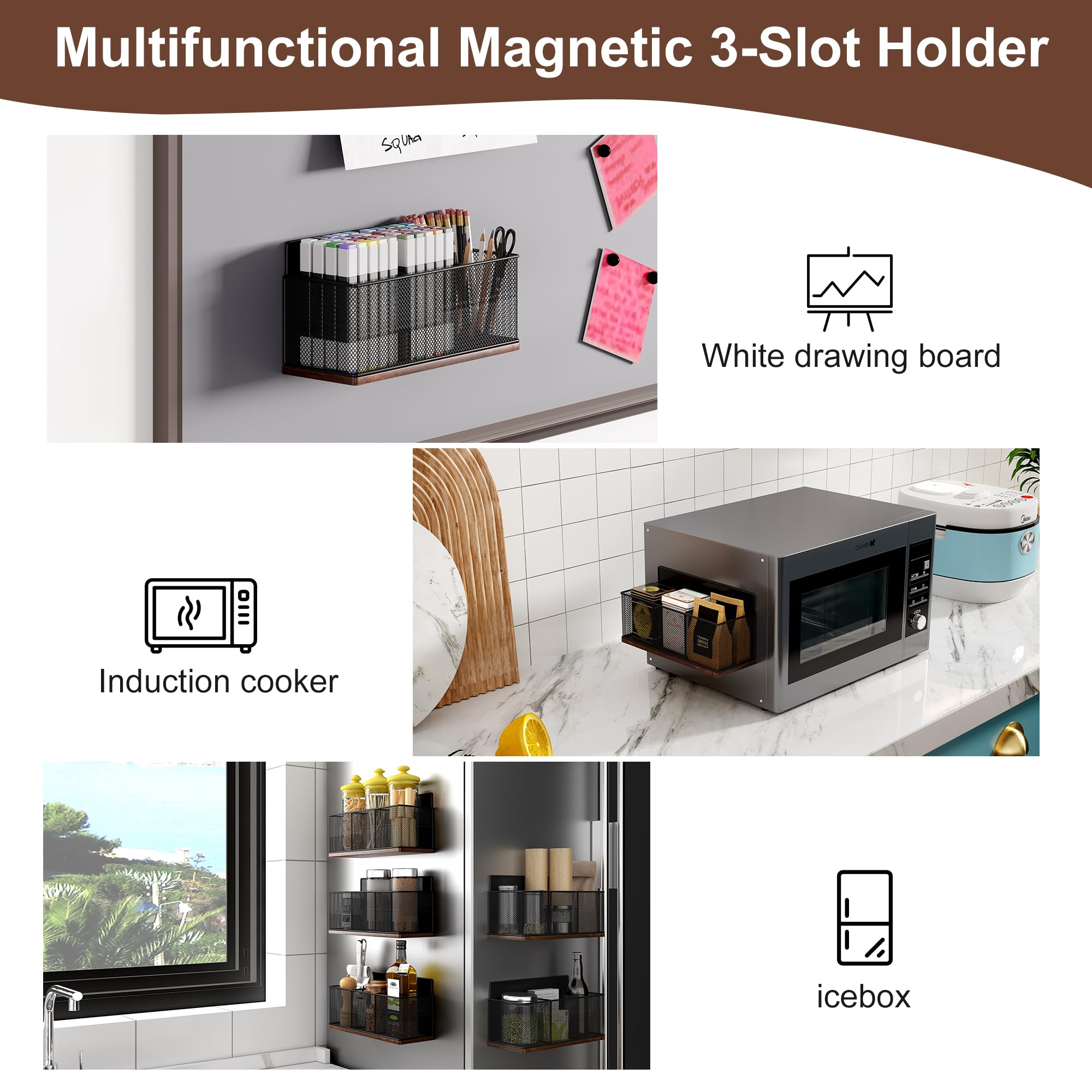 IZLIF magnetic cup organizer attached to side for cups and lids convenience