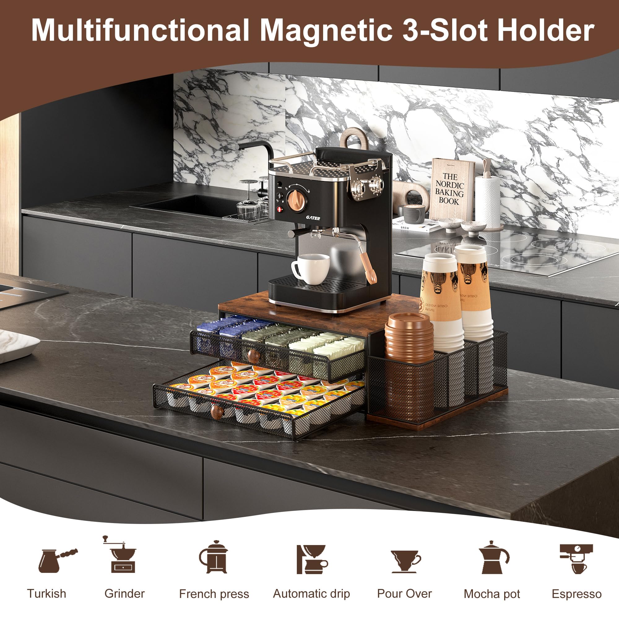 IZLIF beside coffee maker for scale saving counter space