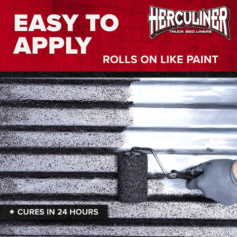 J-B Weld Herculiner being rolled onto a truck bed to protect and seal