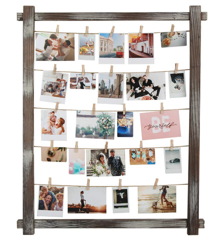 J JACKCUBE DESIGN front view of rustic photo board showing full layout and clips