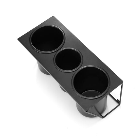 J JACKCUBE DESIGN holding a hot hair dryer upright, safe tool storage after styling