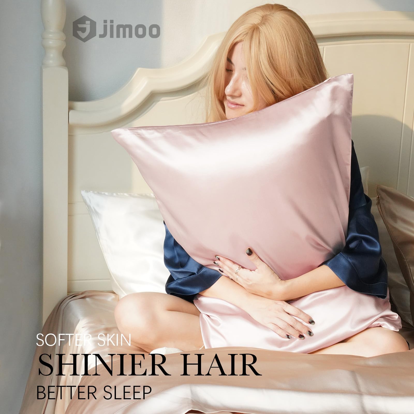 J JIMOO hidden zipper detail preserves a seamless look and secures pillow all night