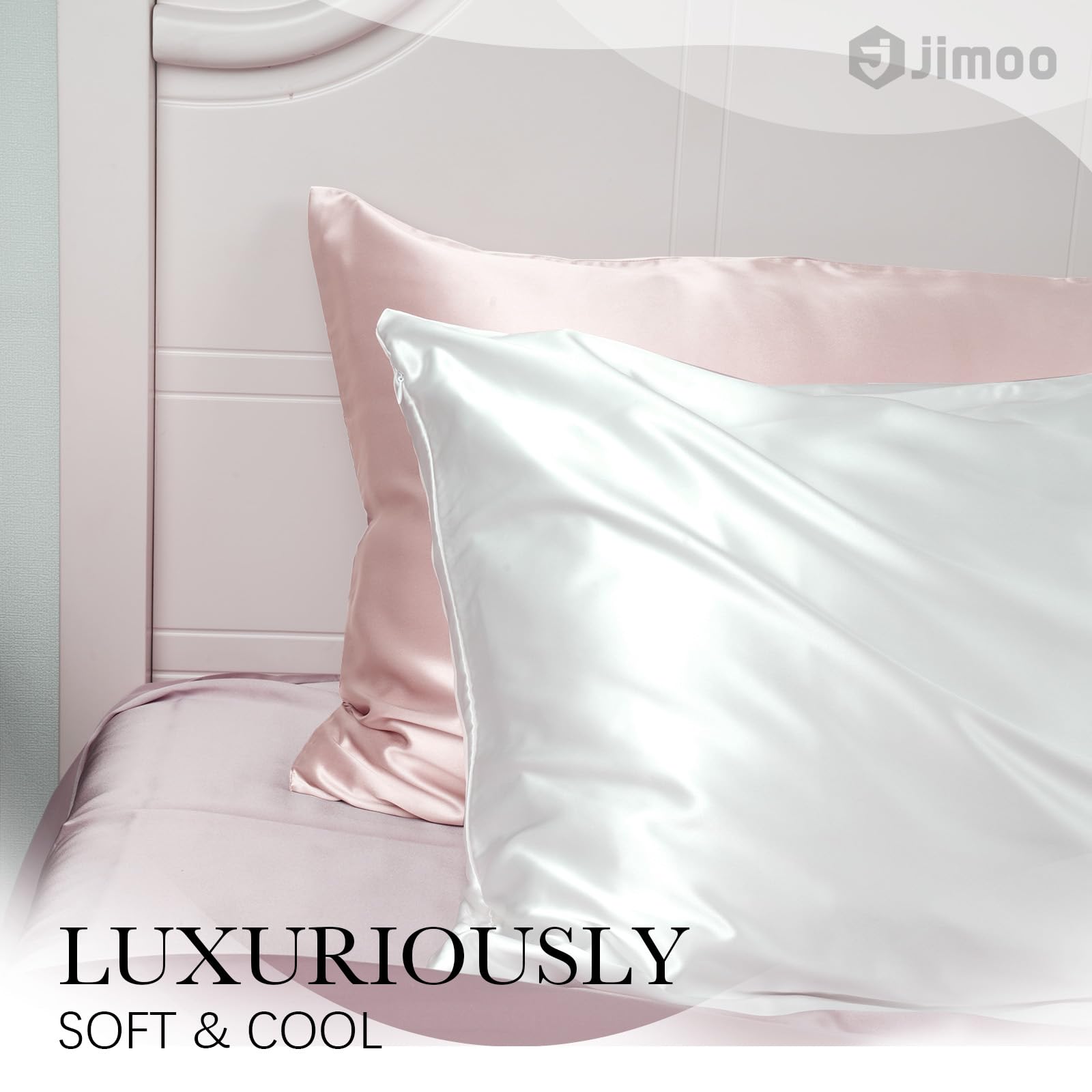 J JIMOO silk fabric close-up reveals fine 22 momme weave for less friction