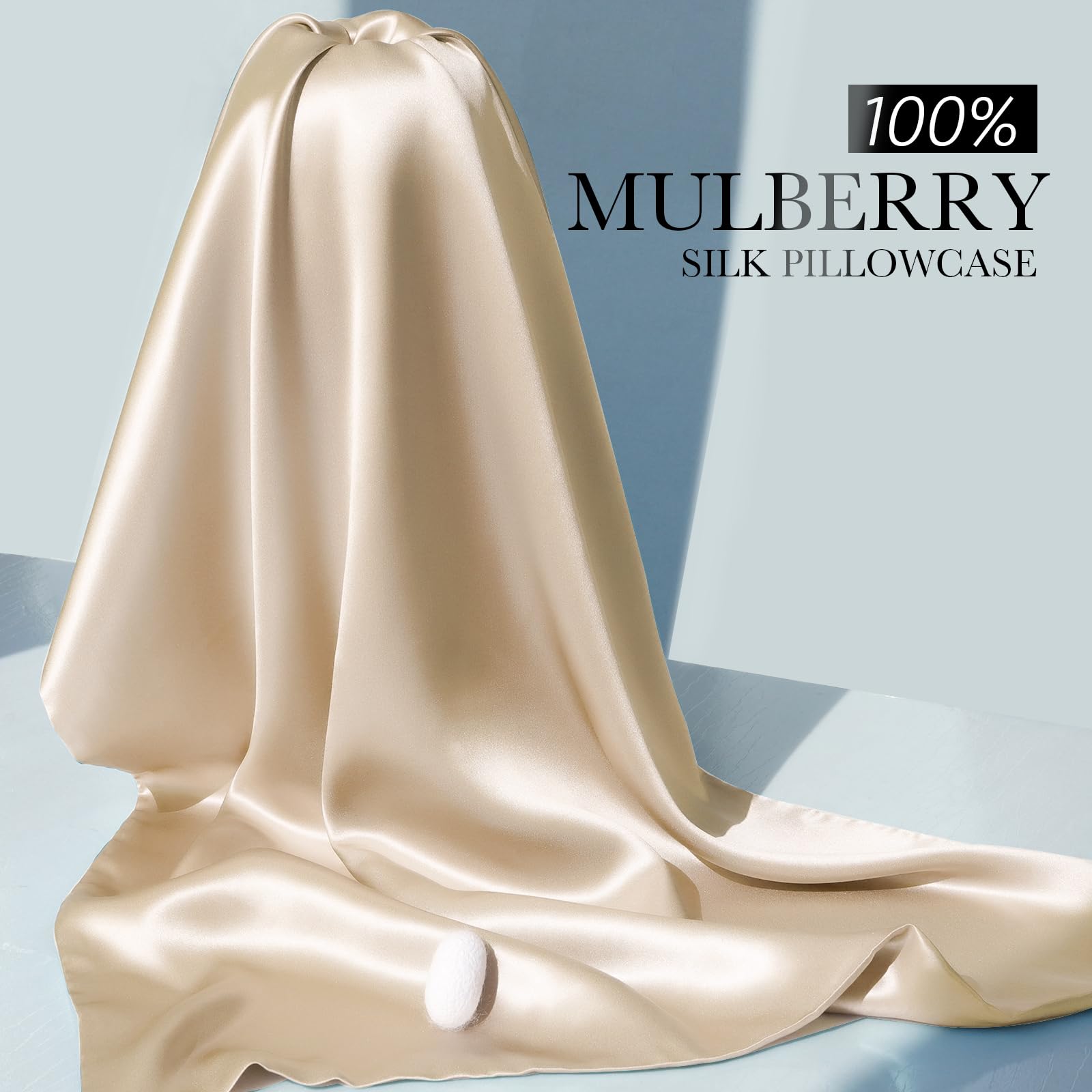 J JIMOO person sleeping on silk pillowcase demonstrating comfort and cooler feel