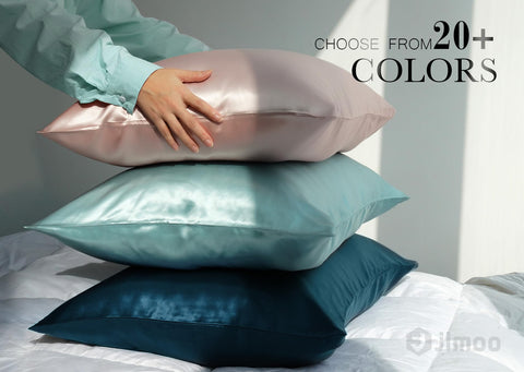 J JIMOO person resting head on pillowcase shows comfort benefit: reduces sleep friction