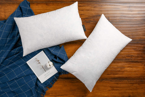 JA COMFORTS front view of two 12x20 inserts showing clean white finish and luxury look