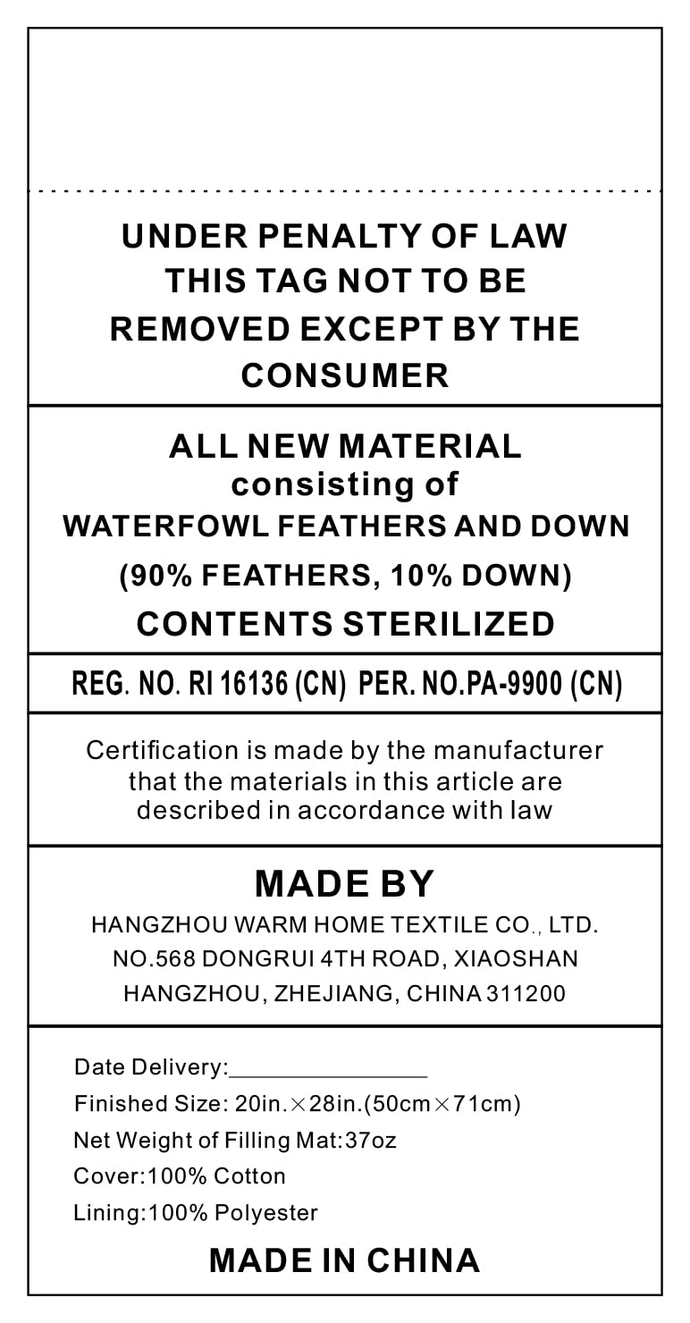JA COMFORTS care label and packaging showing washing and maintenance benefits
