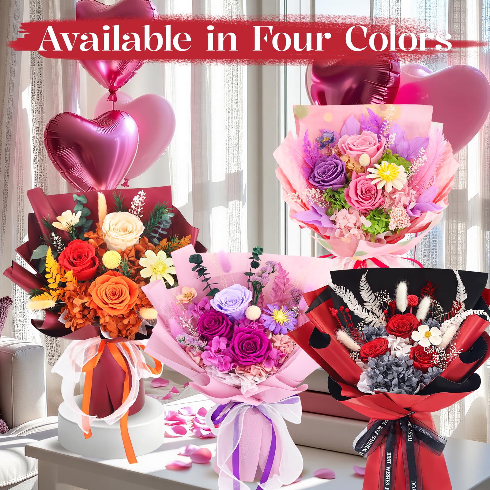 jabeick bouquet on dining table creating stylish decor and low-maintenance ambiance