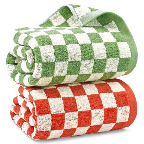 Jacquotha checkered front view showing neat pattern and plush look for stylish bathrooms