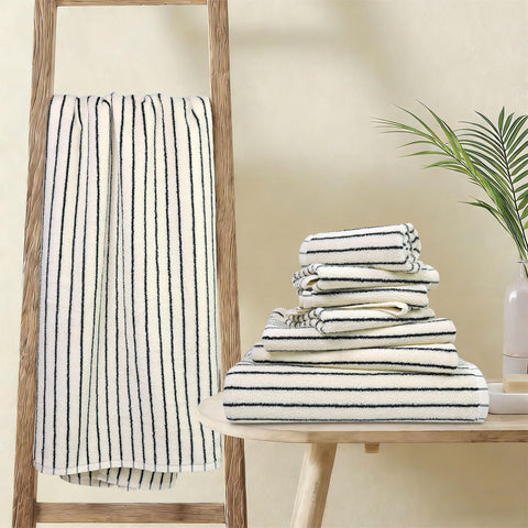 Jacquotha towel set in gift box presenting ready-to-gift convenience and aesthetic benefit