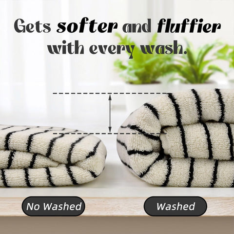 Jacquotha towel with ruler showing 27.5 x 55 inches, clear size reference