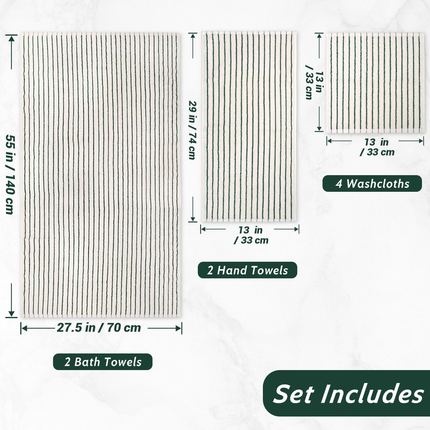 Jacquotha washcloths stacked to display soft texture and gentle use
