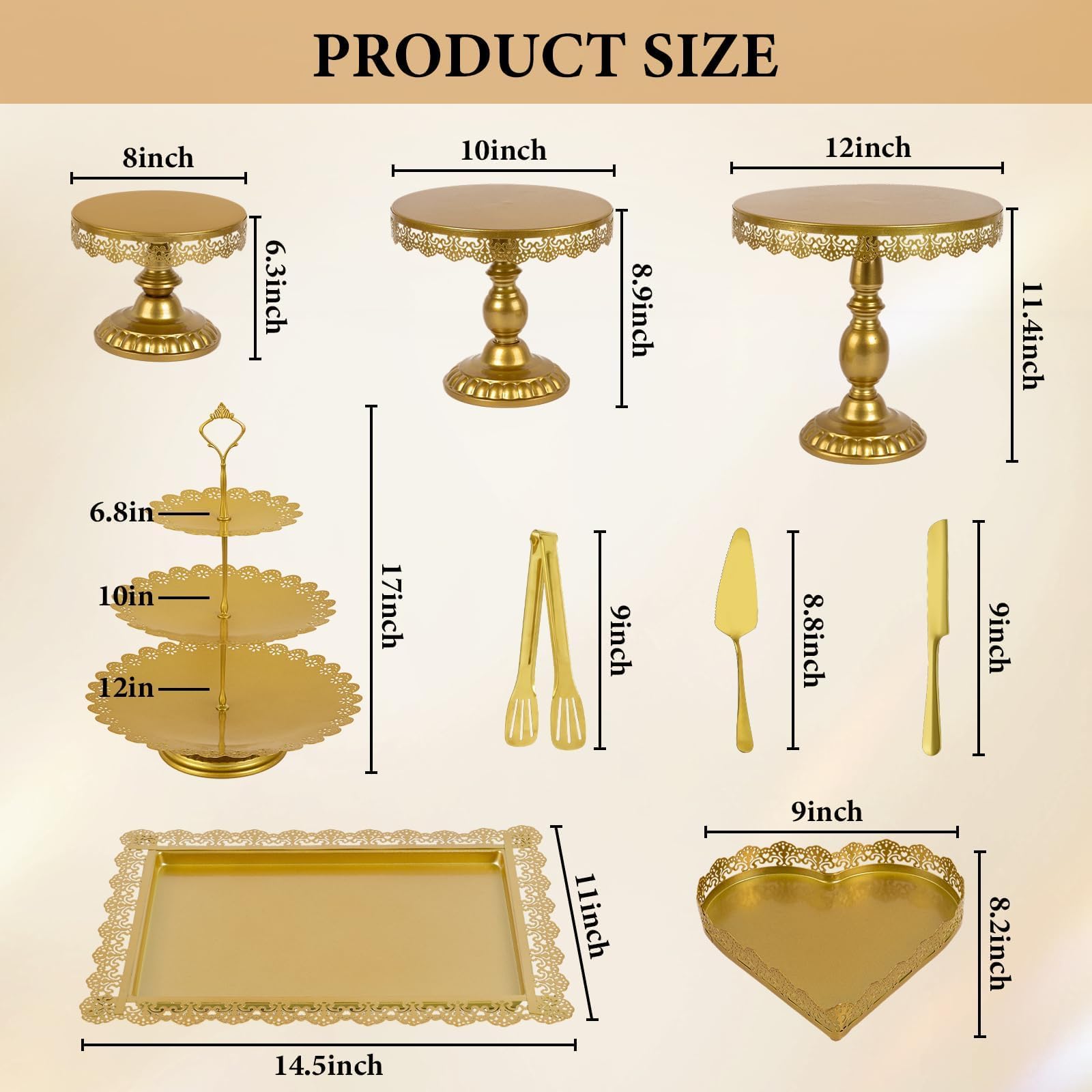 Jaevorite three-tier assembled dessert stand displaying cakes benefit: layered visual impact