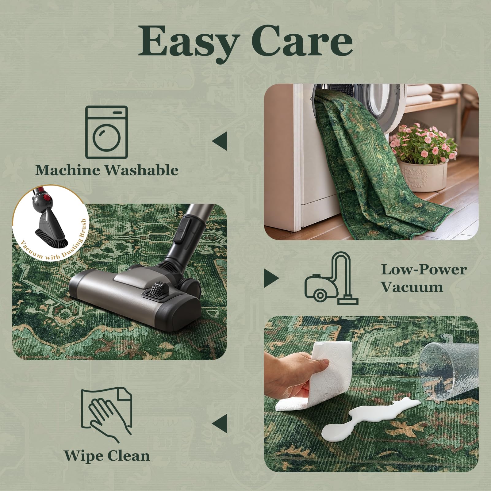 Jainmy folded rug out of packaging demonstrating easy delivery and setup
