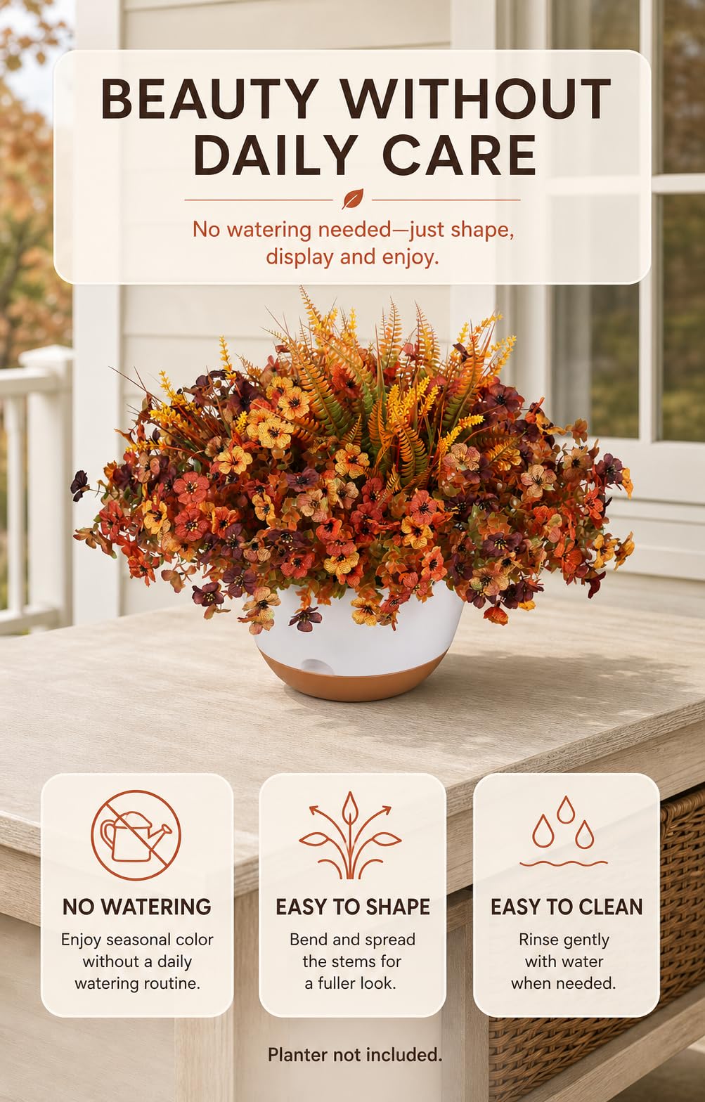 JAKY-Global planted arrangement on a porch delivering instant warm fall welcome