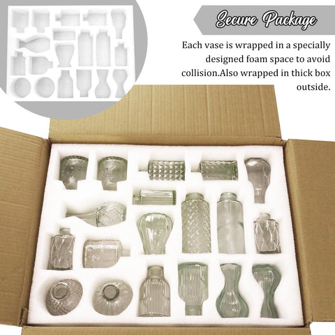 JALANCY boxed vases in foam cutouts showing secure transit protection