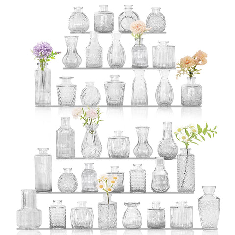 JALANCY front view of full 36-piece bud vase set, elegant table impact