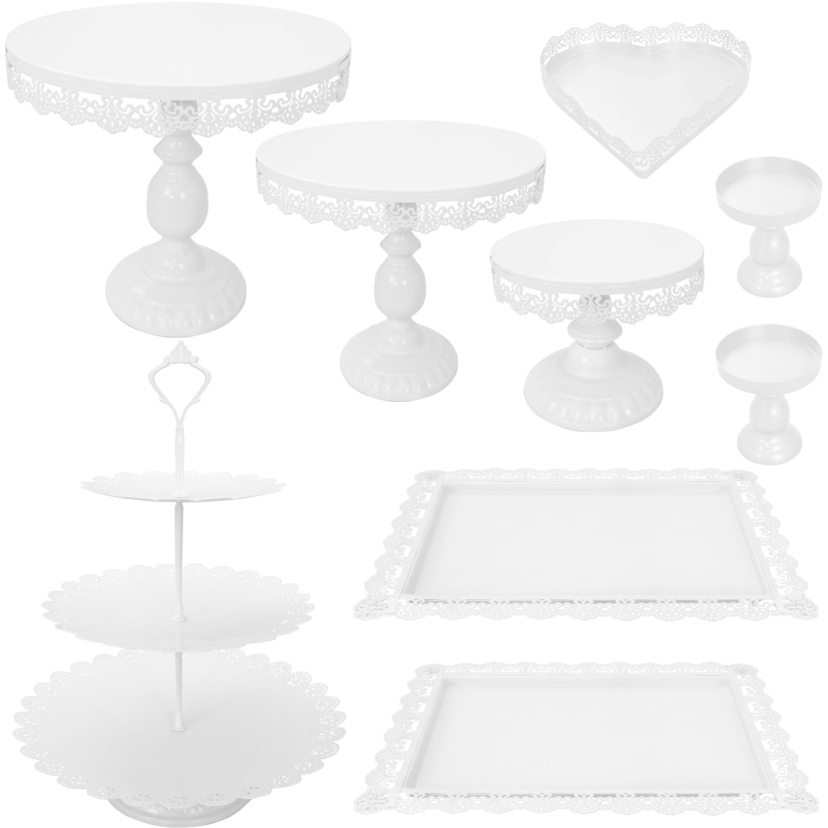 JALANCY front view of full 9-piece white set showing all pieces and benefits