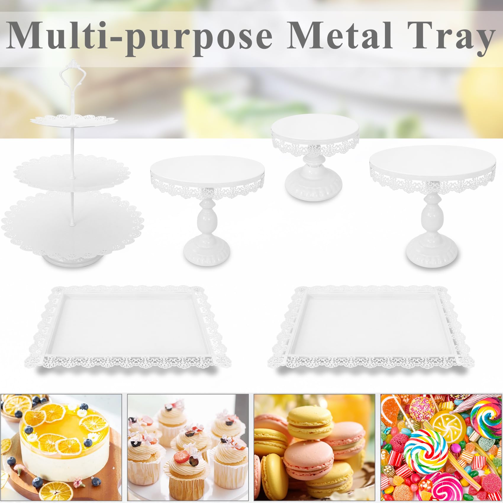 JALANCY dessert table in use displaying cakes and cupcakes elegantly