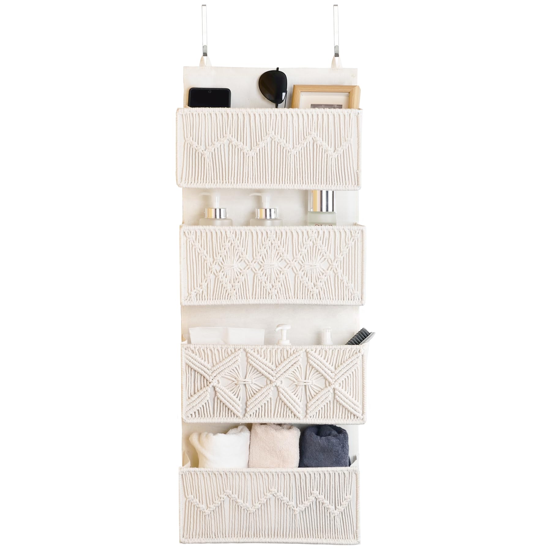 janebeauties front view over door organizer showing tidy pockets and boho style benefit