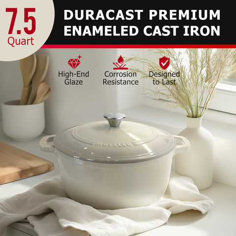 JANSKA MÜELLERHOME enamel interior close-up highlighting easy-clean nonstick benefits