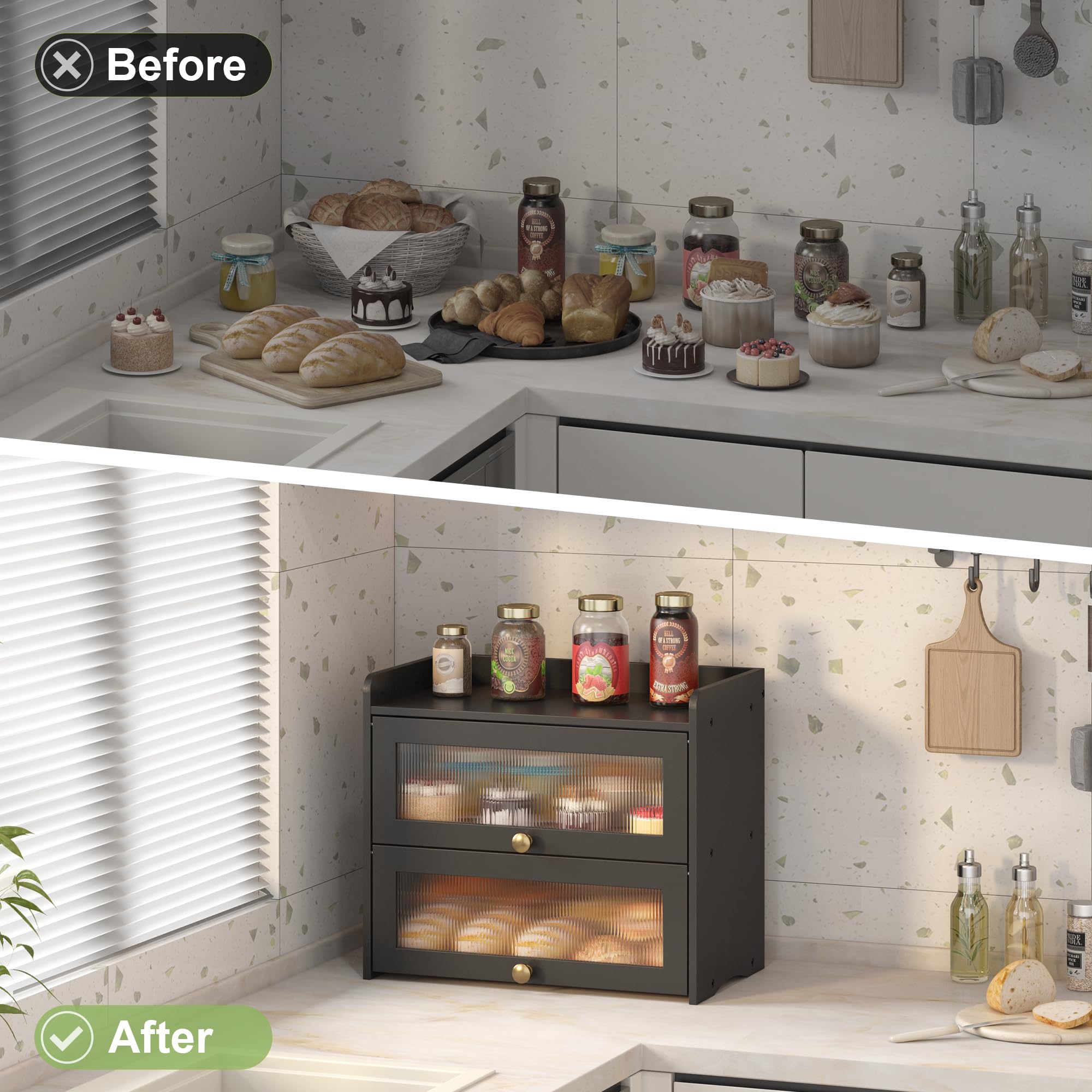 JANSNIMEN lifestyle on kitchen counter showing farmhouse style and organization benefit