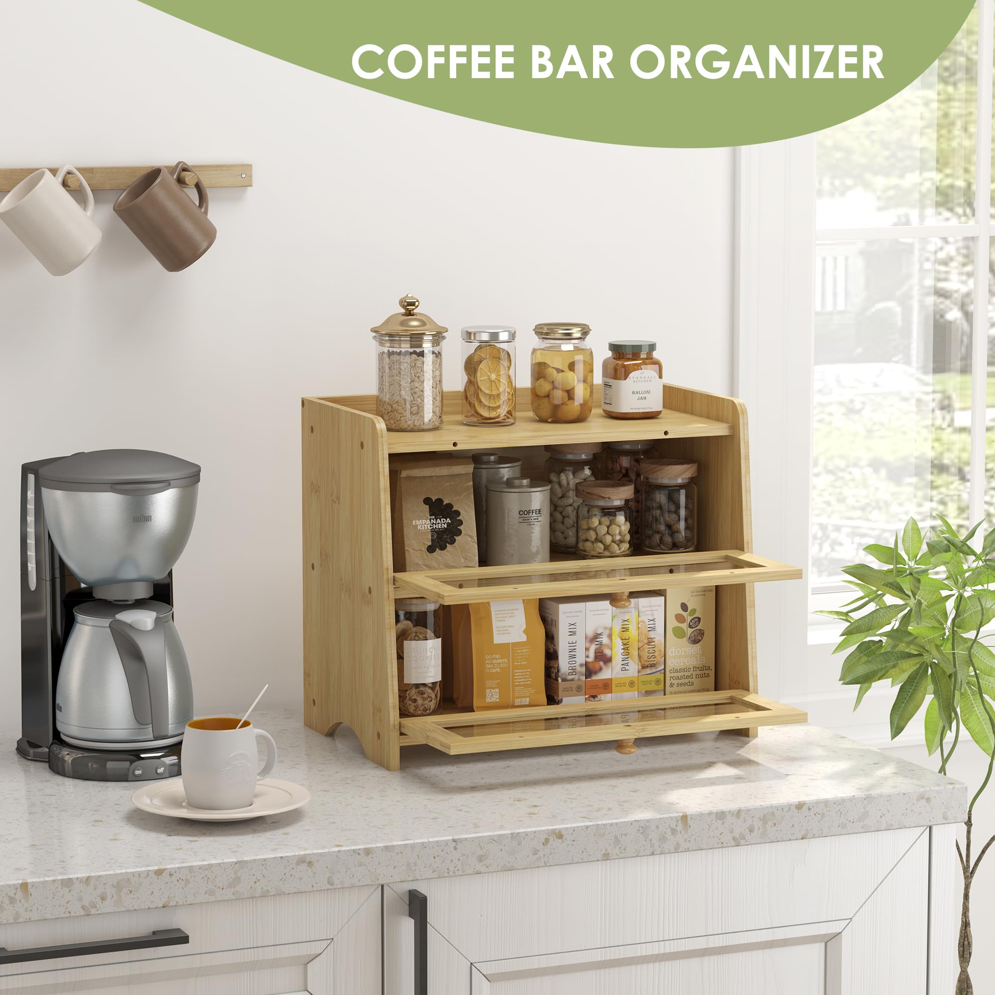 JANSNIMEN lifestyle shot on kitchen counter adding style and functional storage