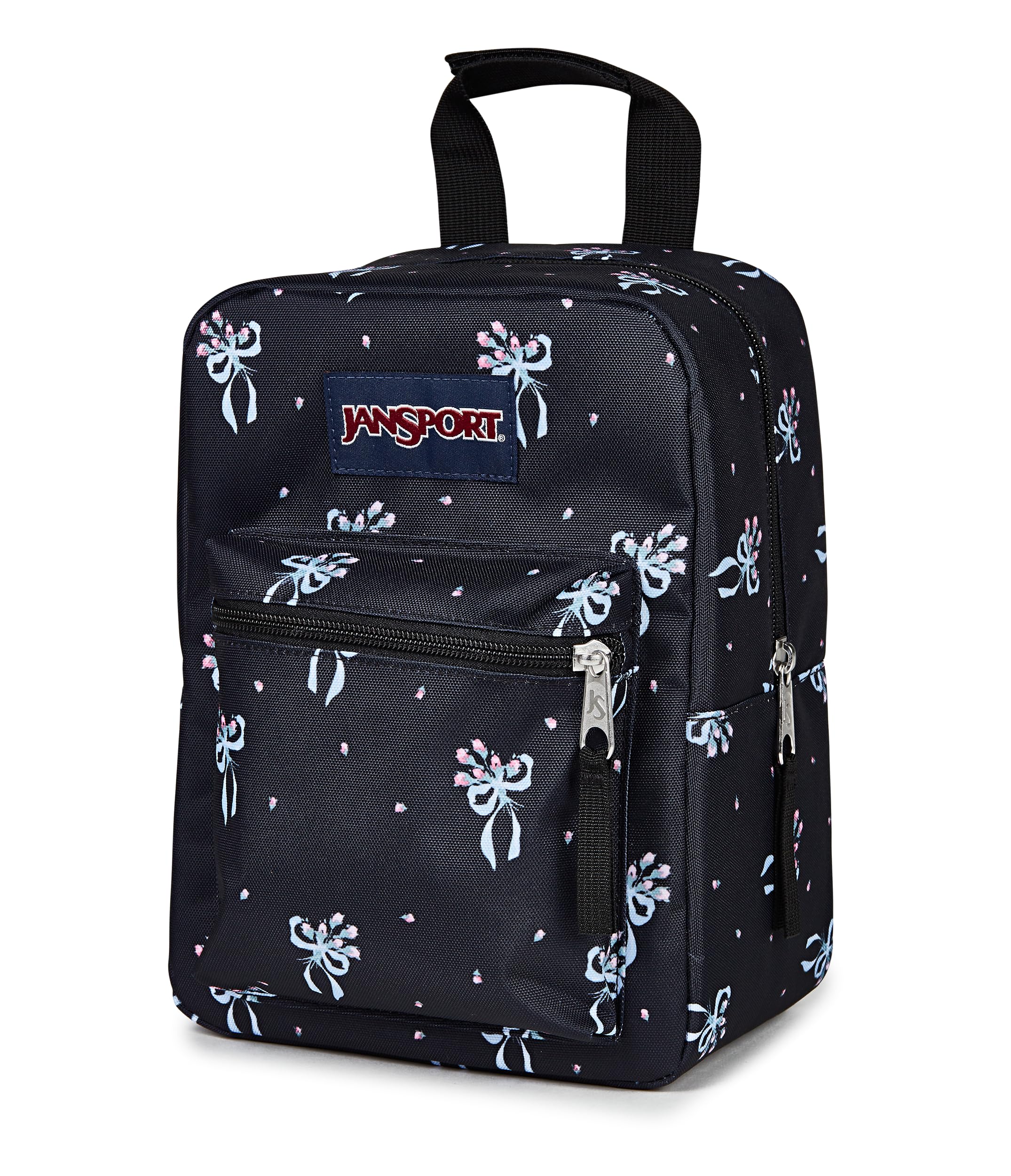 JanSport attached to backpack in commute scene for hands-free transport and convenience